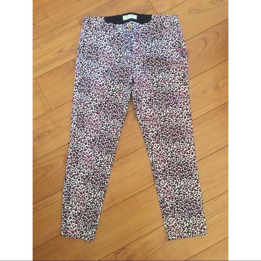 Michael Kors Pink and Black Leopard Pants